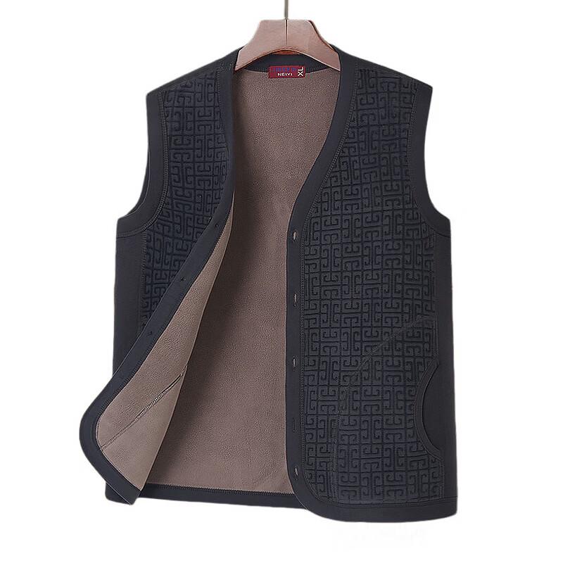 Yalu Herren Fleece-gefütterte warme Winterweste mit Knopfleiste