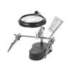 with LED Light Desktop Magnifying Glass 3.5X 12X Chip Repair Magnifier  Manual Welding