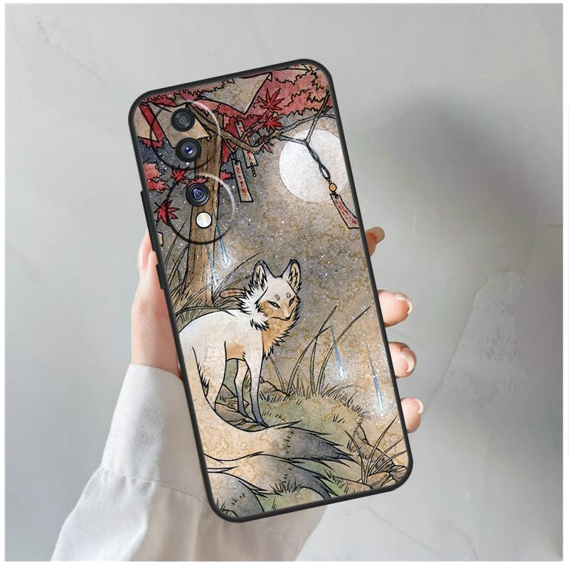 Kitsune Fox Art Case For Honor Magic 6 Pro 50 70 90 Lite Magic 5 Pro X7 X8 X9 X6a X7a X8a X9a X8b X9b Cover