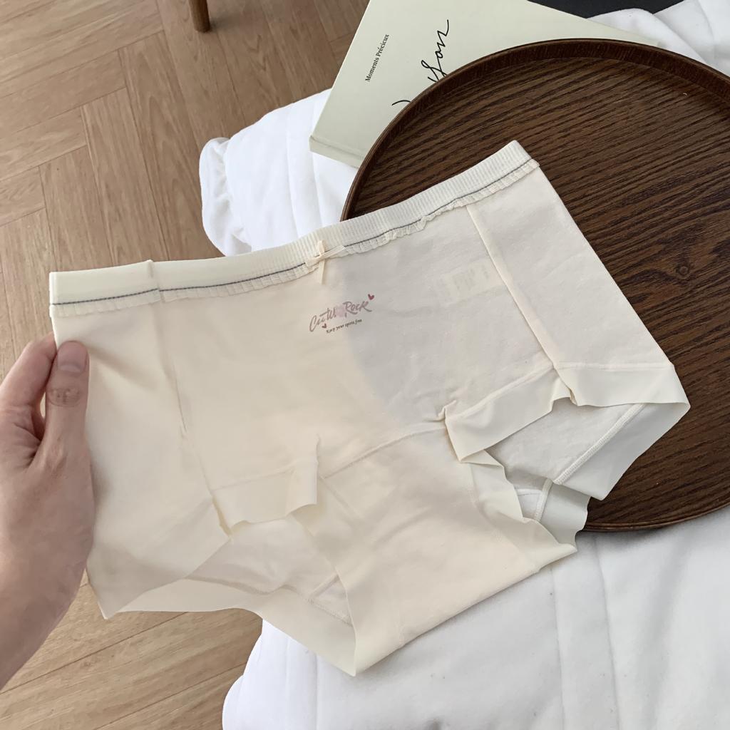 Ladies' Spring and Autumn Sweet Bow Floral Print Pure Cotton Extended Crotch Waist Bag Hip Briefs