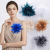 Faux Feather Fabric Corsage Large Lapel Pin Vintage 16cm Flower Brooch  Holiday Gift