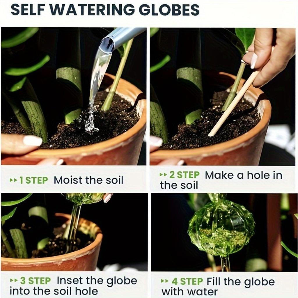 6 Cactus Shaped Automatic Watering Devices With Plastic Watering Balls