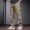 JIELEINUO Men's Loose Straight Workwear Cargo Pants