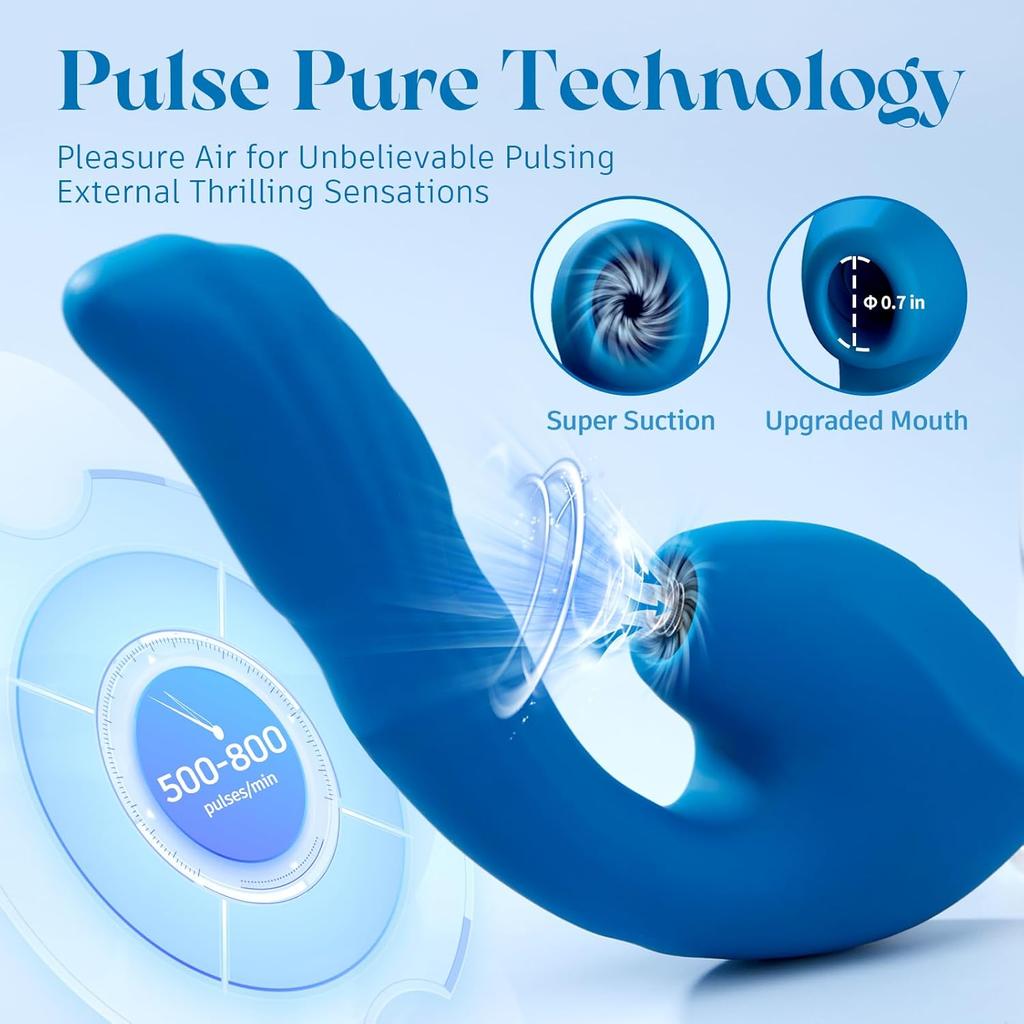 Vibrator Sex Toys Thrusting Dildo 3IN1 Adult Toy G Spot Clitoral Stimulator for Women with 7 Thrusting + 10 Vibration And 10 Suction Clit Nipple Adult