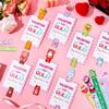48 Pieces Valentine'S Day Gifts Rulers And Cards Bulk 12 Styles Colorful Valentine Accessories For Party Favors Supplies Classro