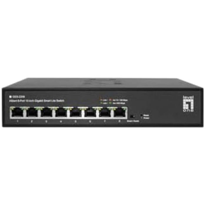 Switch - LEVELONE - GES-2208 - 8 Ports - Gigabit - Filtrage IGMP Snooping - VLAN 802.1Q