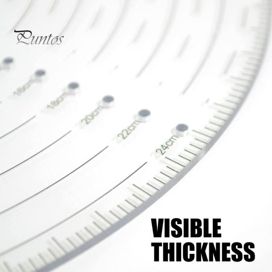 Ruler 10 Inch Clear Marking Accurate Scale Sewing Acrylic Drawing Finder Circular Plastic Template Center Measuring Tools Round