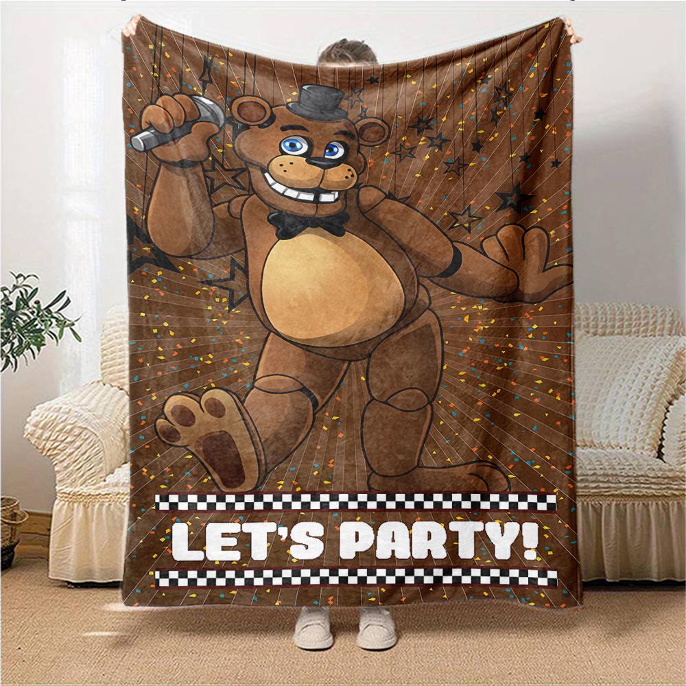 1Pc Fnaf Freddy'S Horror Theme Blanket For Couch Bed Plush Cozy Fuzzy Blanket Super Soft Warm Blankets For Fall And Winter 0918217