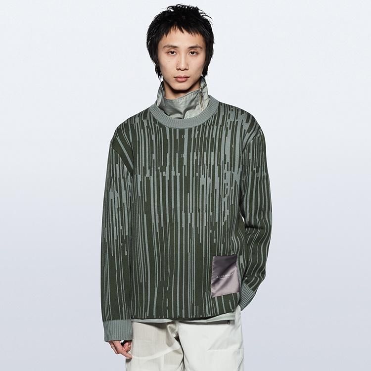 A-COLD-WALL* Abstract-stripe Jumper Sweaters 'Green' Men's ACWMK074-DPINEG