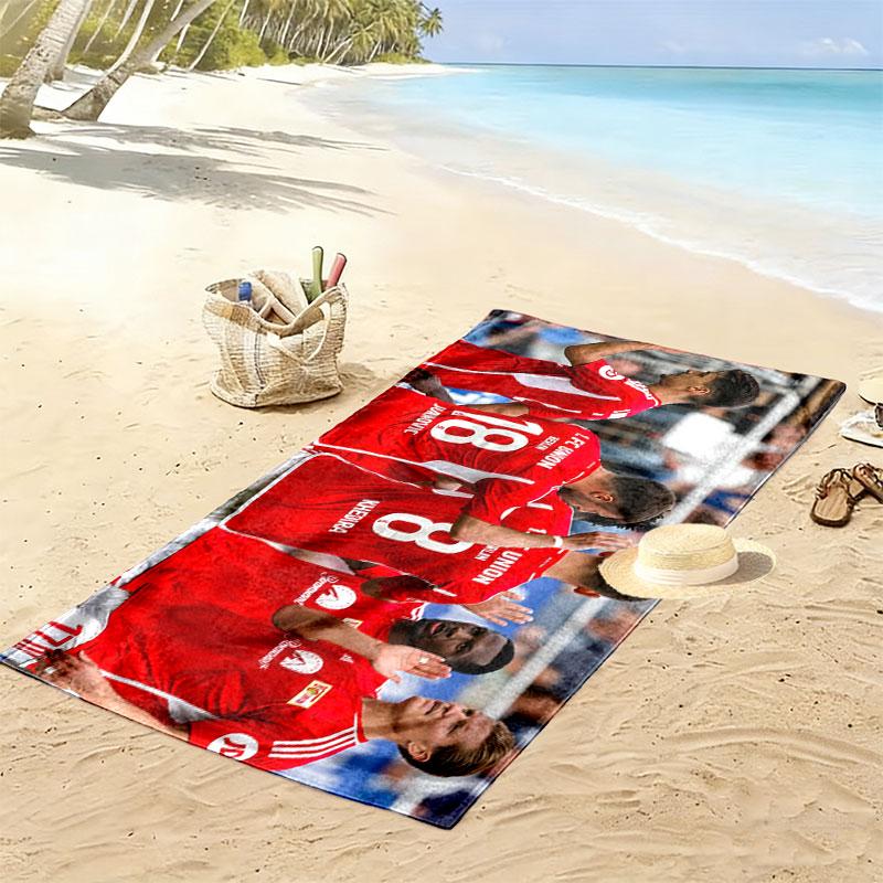 Union Berlin Spieler Print Strandtuch, Großes Weiches Schnelltrocknendes Handtuch für Strand Camping Schwimmen