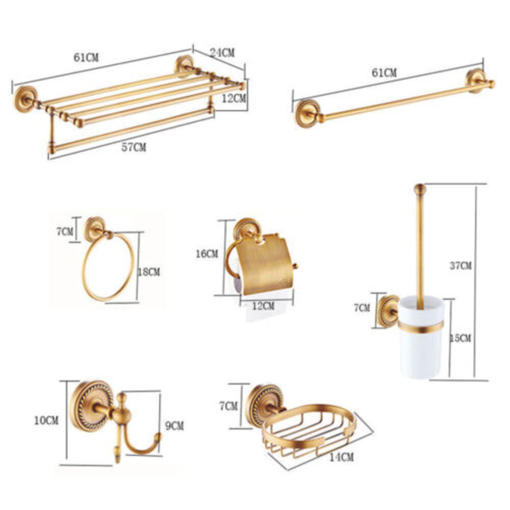 7PCS Luxury Bathroom Accessories Set - Toilet Paper Holder, Soap Dispenser, Towel Rack, Brush Holder - Modern & Elegant Decor