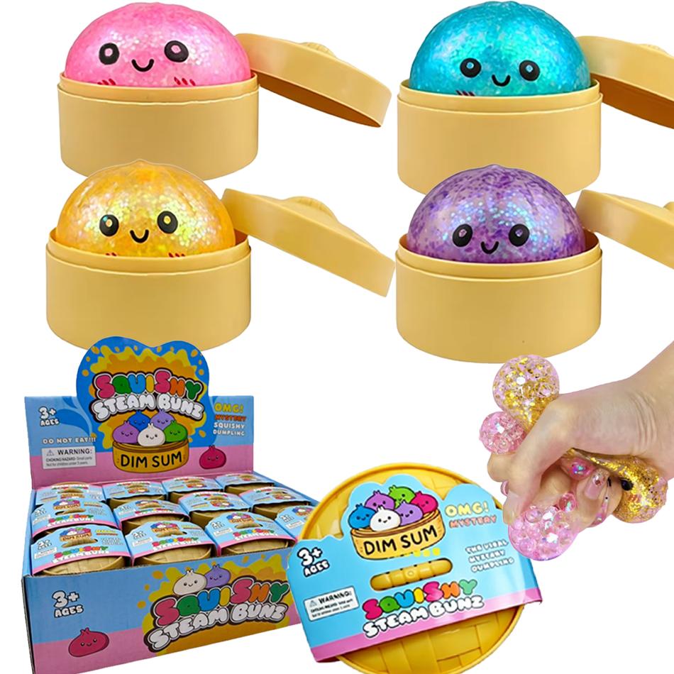 Mini Glitter Dumpling Glitter Dumpling Squishy With Box Dumplings Sensory Squeeze Toy For Stress Relief