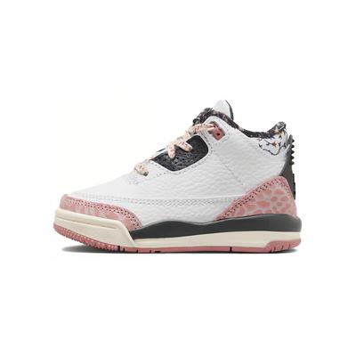 Air 3 Retro TD Vintage Floral Scarpe da Ginnastica per Bambini Bianco Antracite Rosso-Polvere di Stelle FQ9175-100