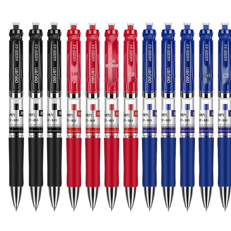 Deli S01 0.5mm Quick-Dry Retractable Gel Pens (36-Pack)