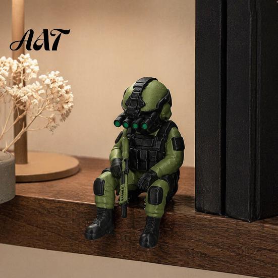 Military Soldier Figurine 3D Printed Desktop Figurine, Model, Miniature Action Figure Ornament for Home Office Car Decor And Lovers Collectible Combat