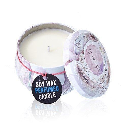 Peony Scented Tin Candle, Soy Wax