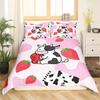 Milk Cow Pattern Bedding Set King Queen Animals Theme Comforter Cover Chocolate Brown Duvet Cover Cute Kawaii Cattle Quilt Cover