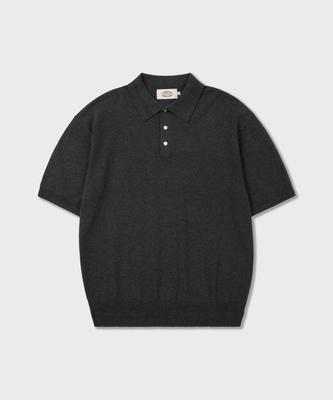 AMFEAST Essentials Polo Half Knit Charcoal