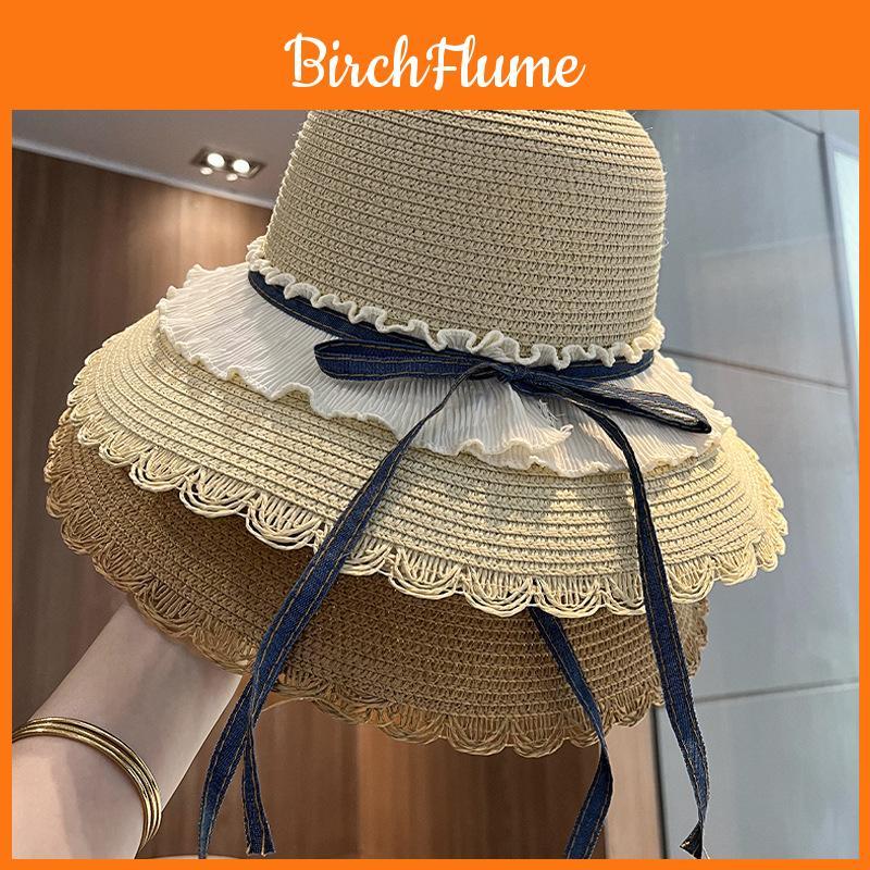 Butterfly Bow Sun Hat For Beach Vacation With Wide Brim And Breathable Material