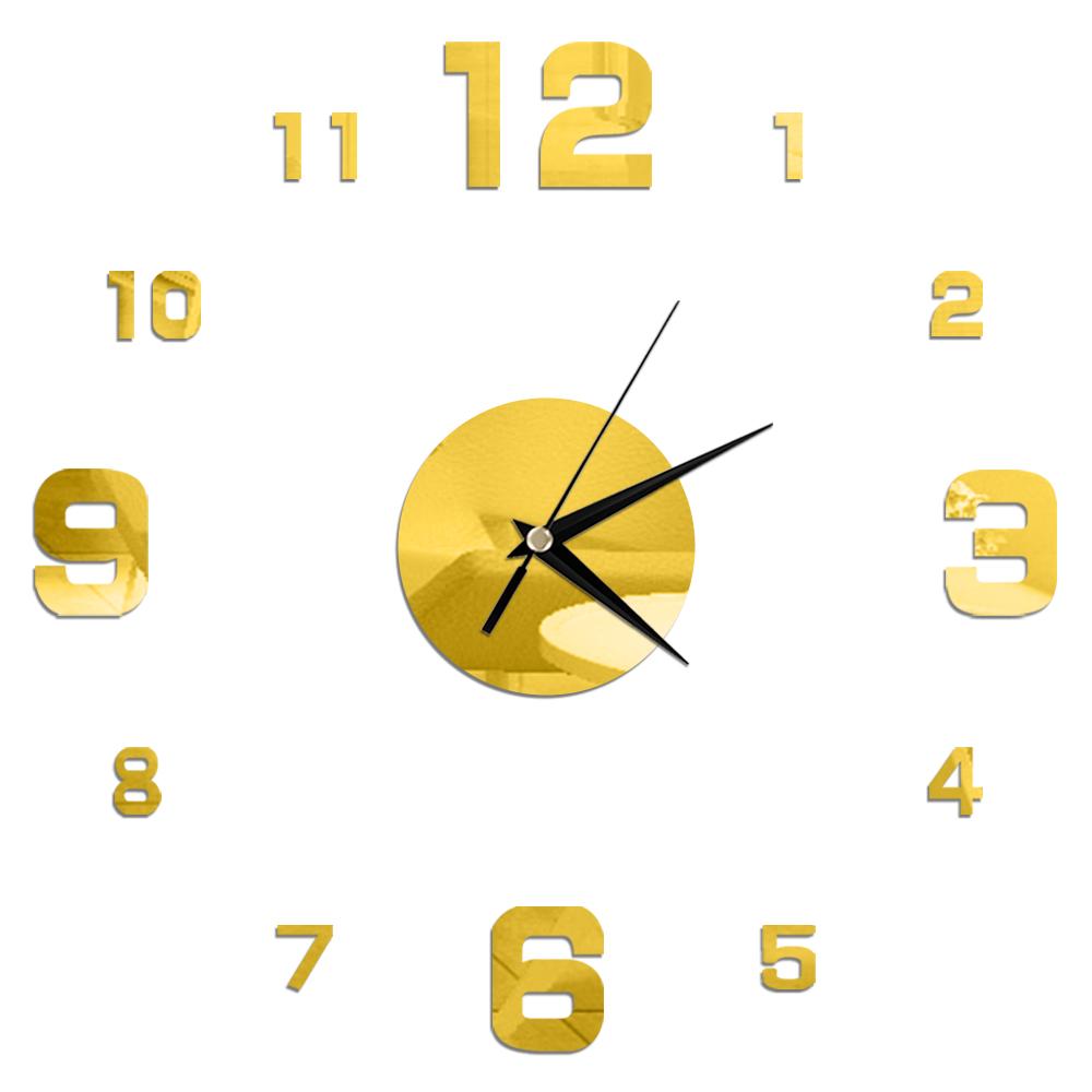 27inch Nordic Wall Clock Dining Restaurant Cafe Decorative Clocks Acrylic Mirror Wall Sticker Silent Quartz Watch Home Decor