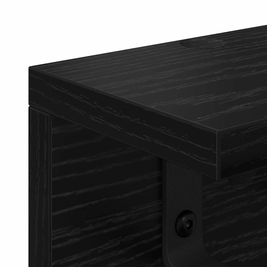 Wall Mounted Nightstand Wall Mounted Black Oak Effect