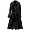 Women Overcoat Solid Slim Fit Coat Jacket Long Outerwear Windbreaker Trench