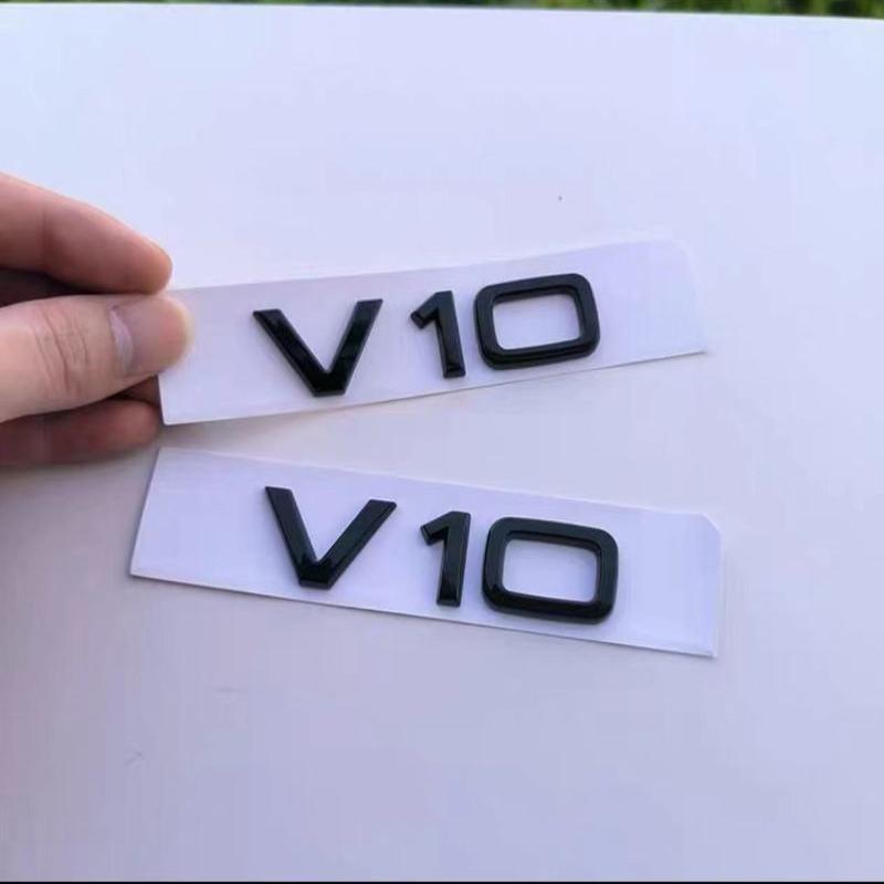 V10 Chrome Logo for Audi TT RS7 SQ5 A8L Letter Number Emblem Glossy Black Car Styling Fender Side Trunk Badge Logo Sticker