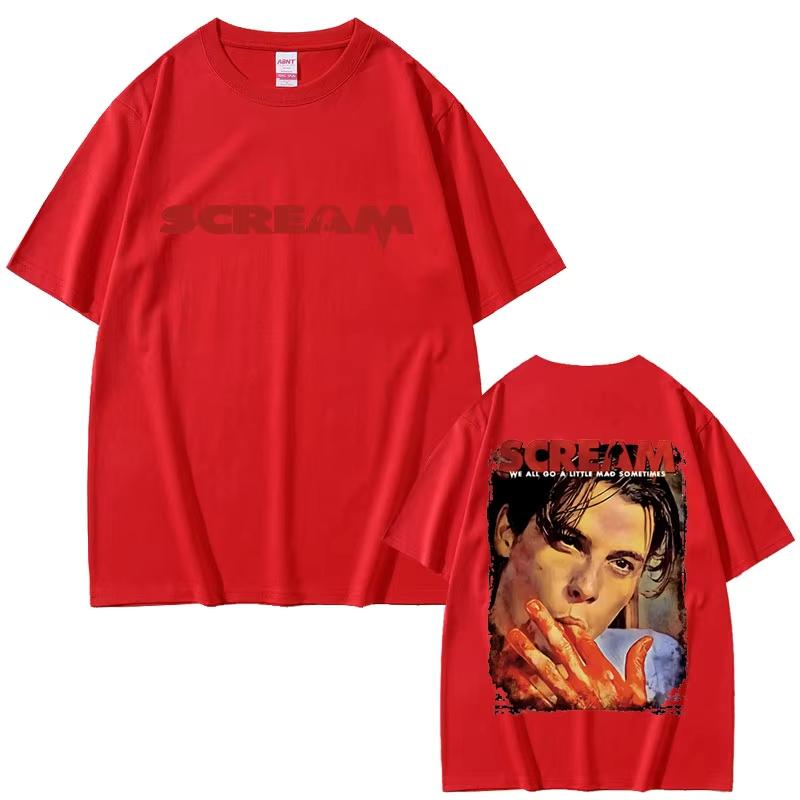 

90s Horror Movie Scream Vintage Graphic Tshirts Billy Loomis Print Tshirt We All Go A Little Mad Billy Halloween Unisex T Shirts S