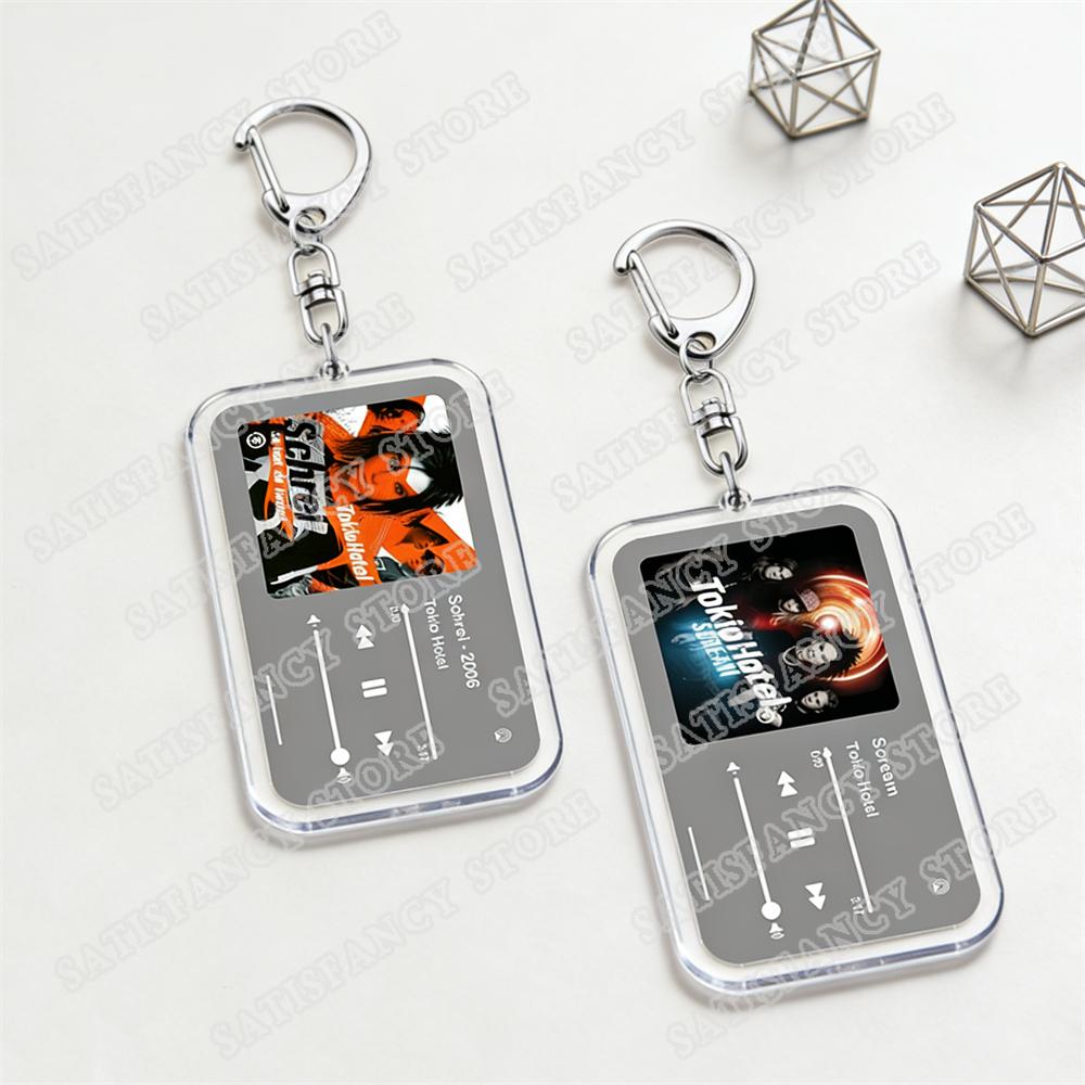 Portachiavi Musicali Tokio Hotel per Donne Accessori Borsa Automatico Schrei Monsoon Tom Bill Kaulitz Canzoni Portachiavi Gioielli Regali per Fan