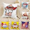 American Funny Cartoon Captain Pillow Case Natural Linen DoubleSided Printing Sofa Home Decor Cushion Cover