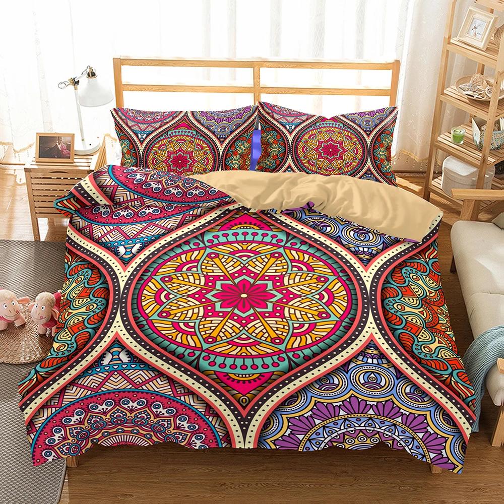 Boho Purple Cover Cover Sets Bedding Print Dream Catcher /Pumo Bohemians Bed Cover Set Full Queen King Size Bed Linens 228x228