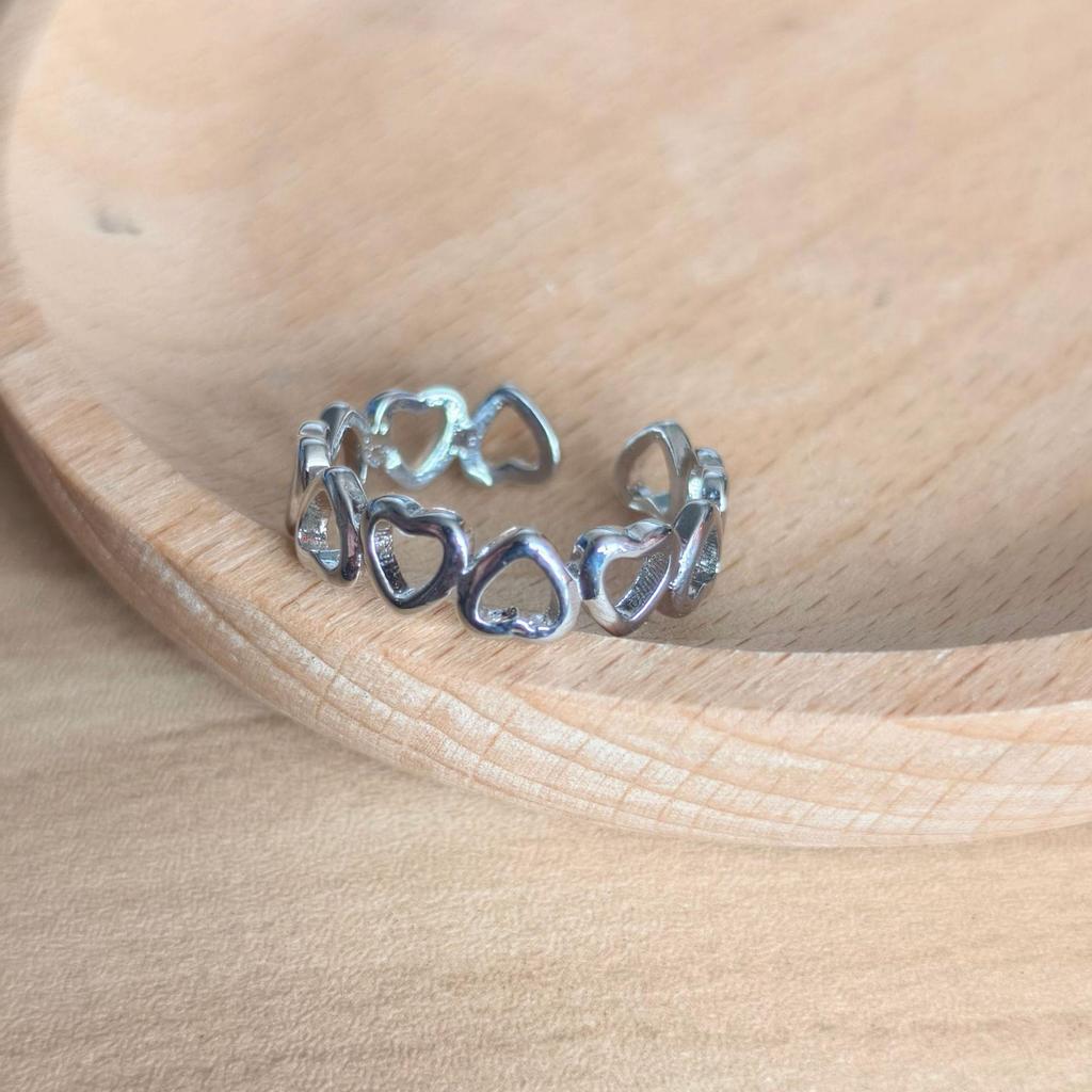 Temu Heart-to-Heart Hollowed-Out Ring: Women's Casual Style Jewelry