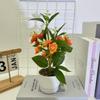 Jasmine Artificial Flower Potted Plant With Rain Flower Stone For Interior Decor
