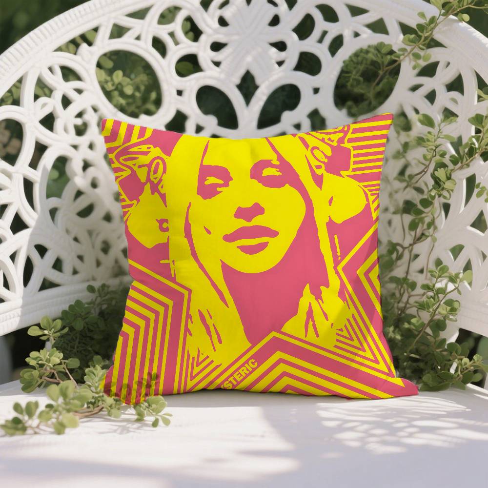 

Jap-Fashionable H-Hysteric Casual Glamour Anti-dustmite Pillowcase Invisible Zipper Silky Short Plush Sofa Cushion Cover 12x12Inch