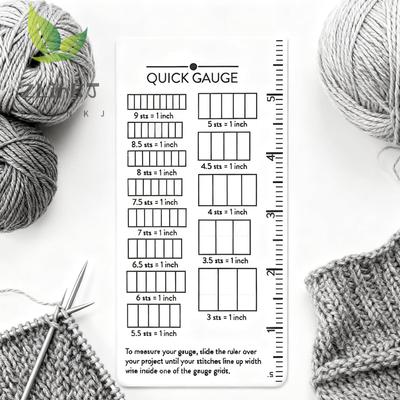 Quick Gauge Ruler,Gauge Ruler For Knitting And Crochet,No Counting Needed,Easy To Measure Stitch Gauges For Sewing, Knitting