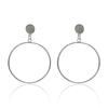 European and American Simple and Versatile Plain Ring Earrings, Sequins Exaggerated Large Circle Earrings, Personality and Temperament, Versatile 