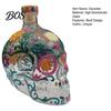 Floral Skull Design Decanter Gothic Decanter, Hand Painted Glass Liquor Bottle with Stained Design, 3D Carved Wine Dispenser for Home Bar, Halloween