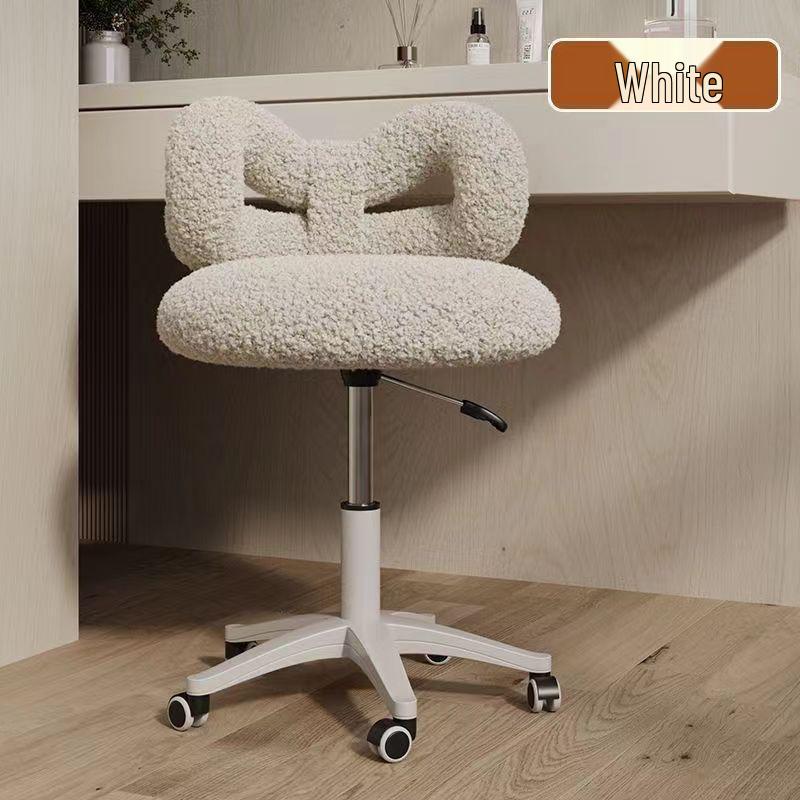 Light Luxury Influencer Makeup Stool & Dressing Chair - Cream Style