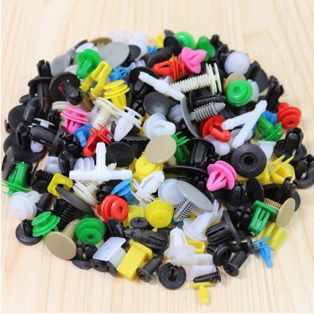Generic Color Size Random Universal Fender Retainer Clip Vehicle Rivet Door Panel Trim Splash Shield Push Pin Accessories, 200pcs