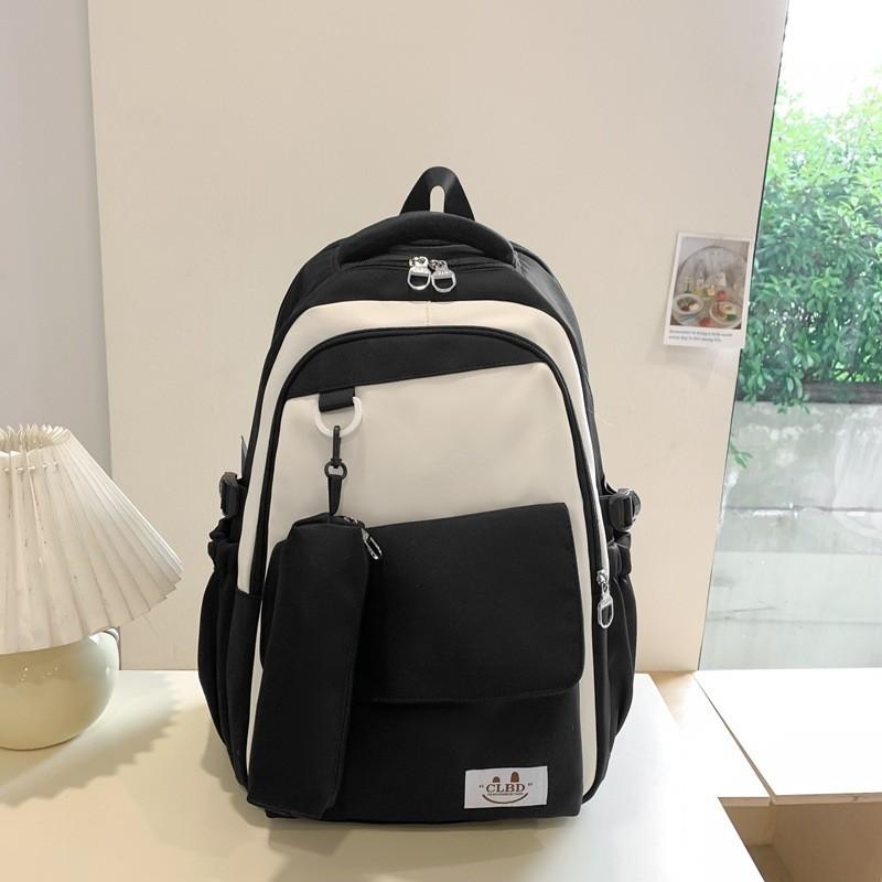 

Trendy Unisex Nylon Backpack With Colorful Design For Work Classes And Travel чёрный