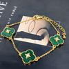 Four-leaf clover bracelet agate malachite women's bracelet fashion commuter versatile jewelry