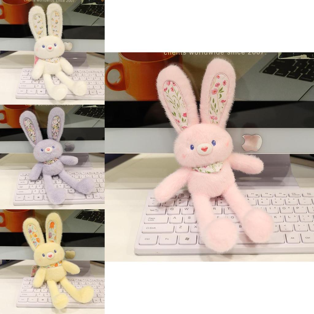 Cute Bunny Plush Keychain With Pull Ears Soft Short Plush For Girls