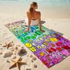 1Pc Colorful Cartoon Characters Beach Towel, Quick Dry, Multi-Use for Beach Pool Gym Yoga Home Travel, Christmas, Halloween, Xmas Gift S929614