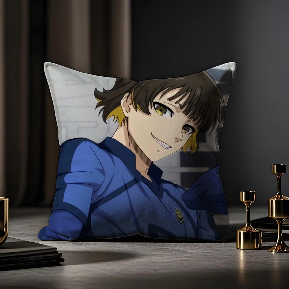 C-Comics Seishiro Nagi Cushion Cover Anti-dustmite Pillowcase Invisible Zipper Silky Short Plush Sofa Cushion Cover