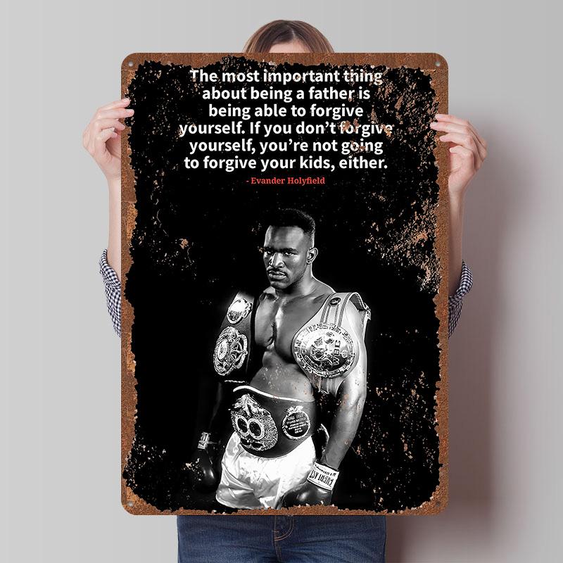 Evander Holyfield Boxer Metal Posters Custom Vintage Metal Signs Wall Art Tin Plaque for Man Cave Home Deco Bedroom Decoration