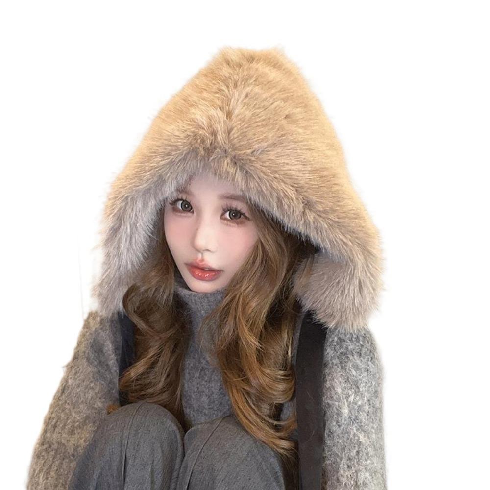 

Утепленная шапка с защитой ушей и завязками, шапка из искусственного меха норки, милая балаклава для женщин хаки