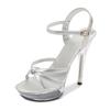 Fashion Super high heel 12.5CM summer diamond female waterproof platform hollow fish mouth shoes sexy fairy thin heel sandals