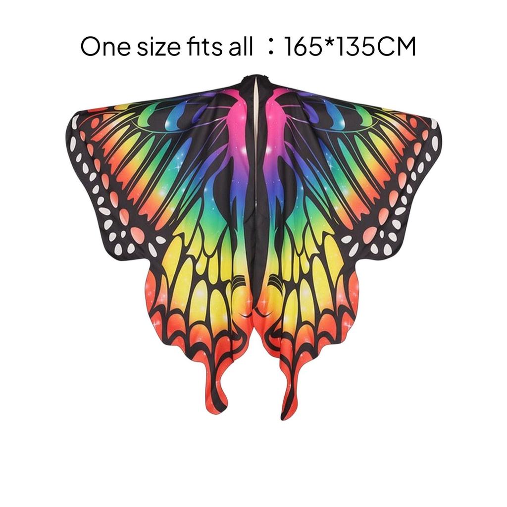 Butterfly Cape with Face Piece and Headband One-Size 3-Piece Set Comfortable