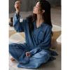 Women's Anti-Protrusion Padded Pajama Set: Long Sleeve & Pants, Casual Lazy Style for Spring To Winter