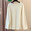 Tops for Women Long Sleeve Shirts Winter Oversize Solid Color Thickened Casual V Nevk Shirt Loose Blouse Pullover Tops